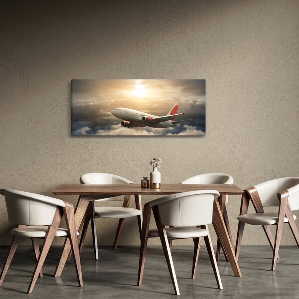 Kép - Repülőgép a felhőkben (120x50 cm)