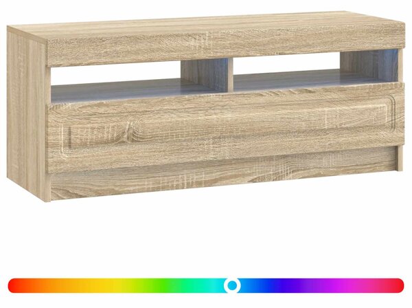 LED TV szekrény Sonoma Tölgy Szerelt Fa