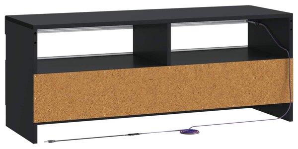 LED TV szekrény Fekete Szerelt Fa