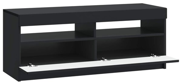 LED TV szekrény Fekete Szerelt Fa