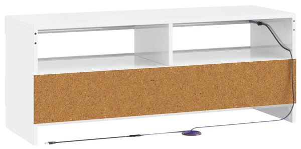 LED TV szekrény Magasfényű Fehér Szerelt Fa