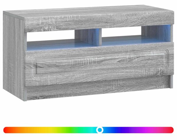 LED TV szekrény Szürke Sonoma Szerelt Fa