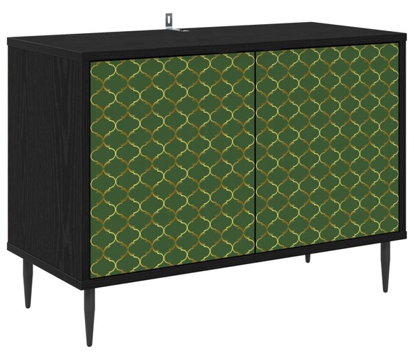 TV szekrény GELEEN 69 x 33 x 50,5 cm Fekete Tölgy Szerelt Fa