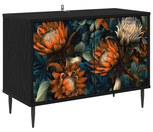 TV szekrény LOCHEM 69 x 33 x 50,5 cm Fekete Tölgy Szerelt Fa
