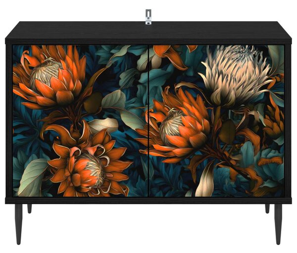 TV szekrény LOCHEM 69 x 33 x 50,5 cm Fekete Tölgy Szerelt Fa