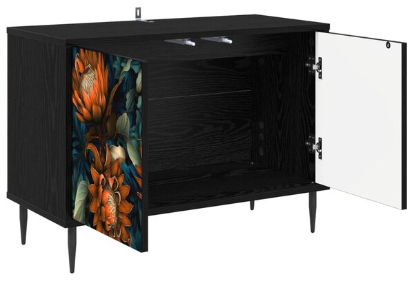 TV szekrény LOCHEM 69 x 33 x 50,5 cm Fekete Tölgy Szerelt Fa