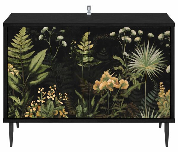 TV szekrény RHENEN 69 x 33 x 50,5 cm Fekete Tölgy Szerelt Fa