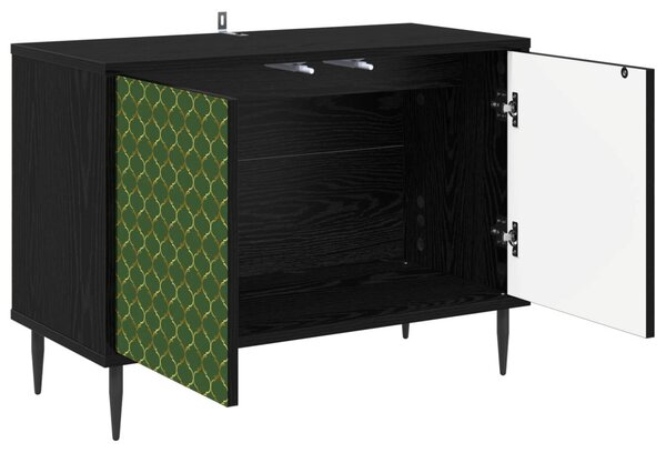 TV szekrény GELEEN 69 x 33 x 50,5 cm Fekete Tölgy Szerelt Fa