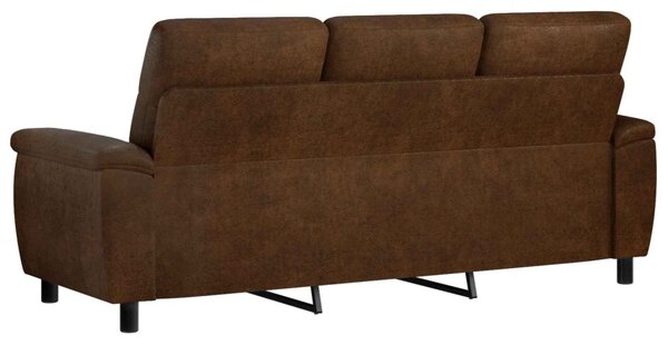 Kanapé Barna 214 x 90 x 95 cm Műsuede Bőr