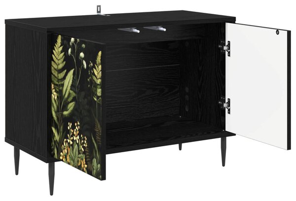 TV szekrény RHENEN 69 x 33 x 50,5 cm Fekete Tölgy Szerelt Fa