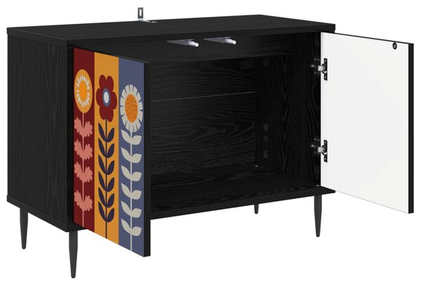 TV szekrény ESSEN 69 x 33 x 50,5 cm Fekete Tölgy Szerelt Fa