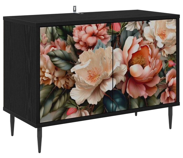TV szekrény BORNE 69 x 33 x 50,5 cm Fekete Tölgy Szerelt Fa