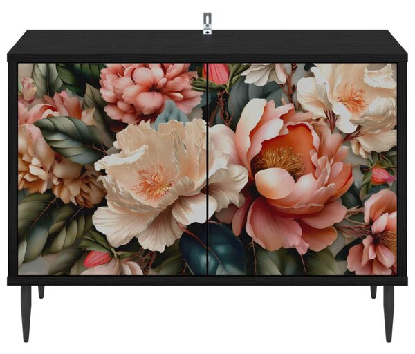 TV szekrény BORNE 69 x 33 x 50,5 cm Fekete Tölgy Szerelt Fa