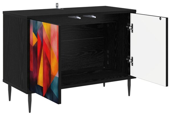 TV szekrény HEESCH 69 x 33 x 50,5 cm Fekete Tölgy Szerelt Fa