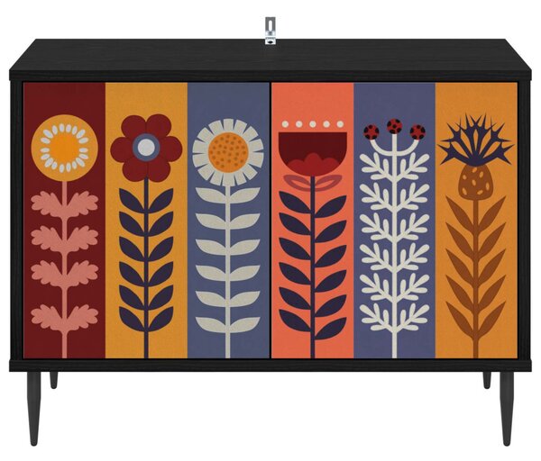 TV szekrény ESSEN 69 x 33 x 50,5 cm Fekete Tölgy Szerelt Fa