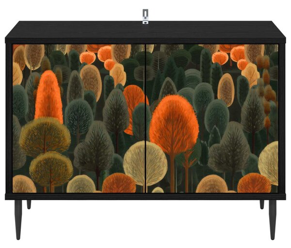 TV szekrény ZAANDAM 69 x 33 x 50,5 cm Fekete Tölgy Szerelt Fa