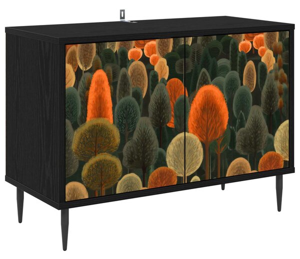 TV szekrény ZAANDAM 69 x 33 x 50,5 cm Fekete Tölgy Szerelt Fa