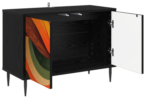 TV szekrény BONN 69 x 33 x 50,5 cm Fekete Tölgy Szerelt Fa
