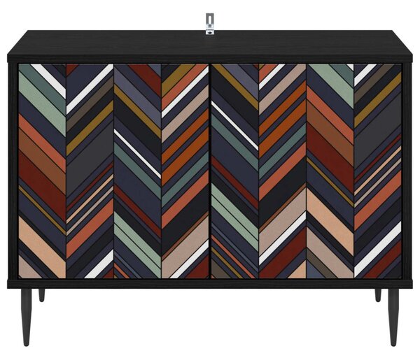 TV szekrény OMMEN 69 x 33 x 50,5 cm Fekete Tölgy Szerelt Fa
