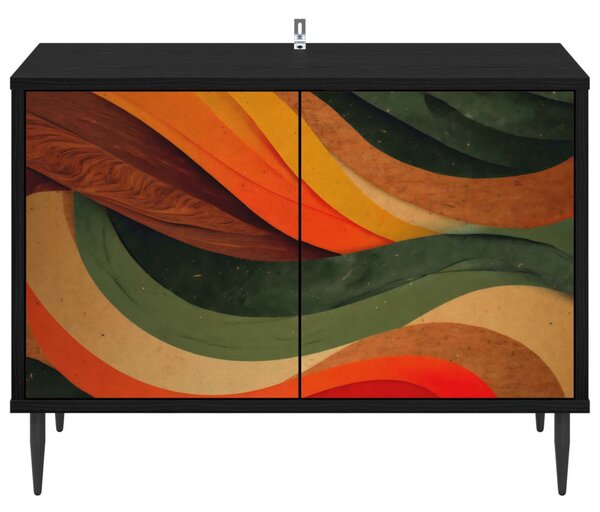 TV szekrény BONN 69 x 33 x 50,5 cm Fekete Tölgy Szerelt Fa