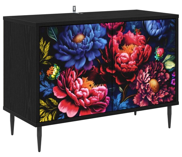 TV szekrény KIEL 69 x 33 x 50,5 cm Fekete Tölgy Szerelt Fa