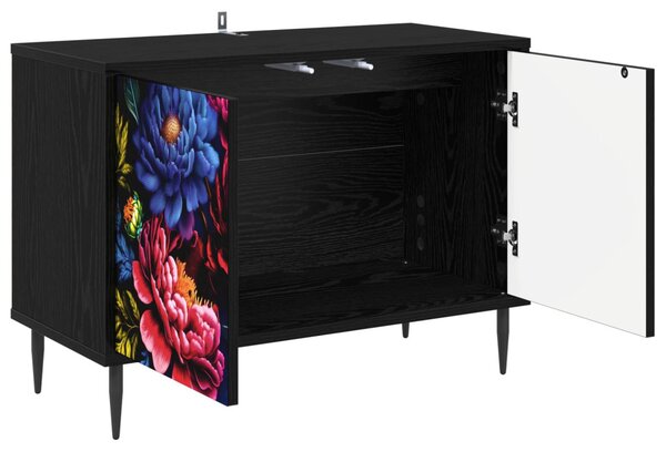 TV szekrény KIEL 69 x 33 x 50,5 cm Fekete Tölgy Szerelt Fa