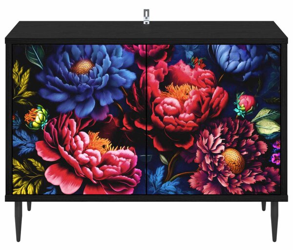 TV szekrény KIEL 69 x 33 x 50,5 cm Fekete Tölgy Szerelt Fa