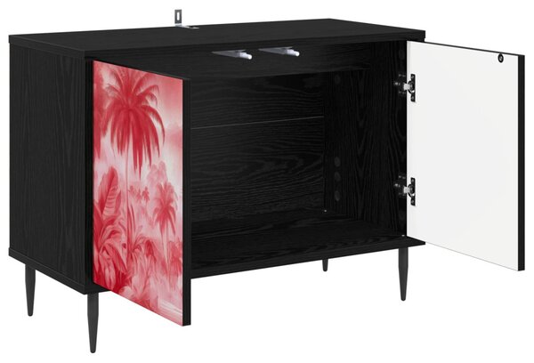 TV szekrény AACHEN 69 x 33 x 50,5 cm Fekete Tölgy Szerelt Fa