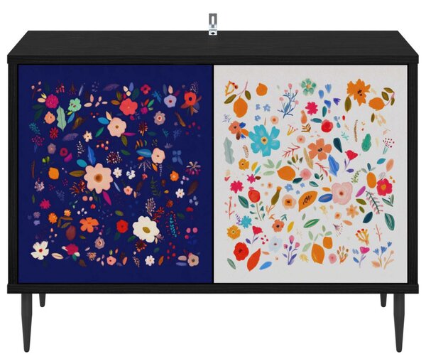 TV szekrény MAINZ 69 x 33 x 50,5 cm Fekete Tölgy Szerelt Fa