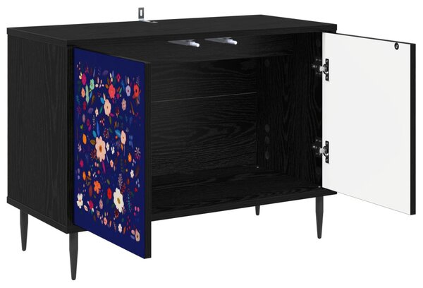 TV szekrény MAINZ 69 x 33 x 50,5 cm Fekete Tölgy Szerelt Fa