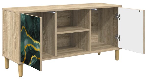 TV szekrény WIJHE 102 x 33 x 50 cm Sonoma Szerelt Fa