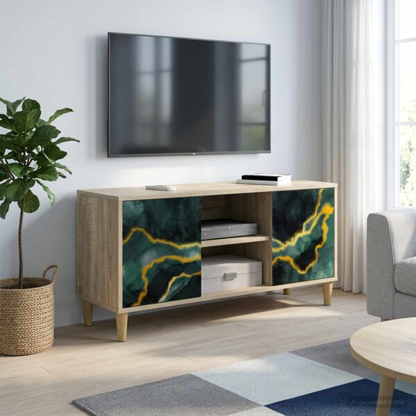 TV szekrény WIJHE 102 x 33 x 50 cm Sonoma Szerelt Fa
