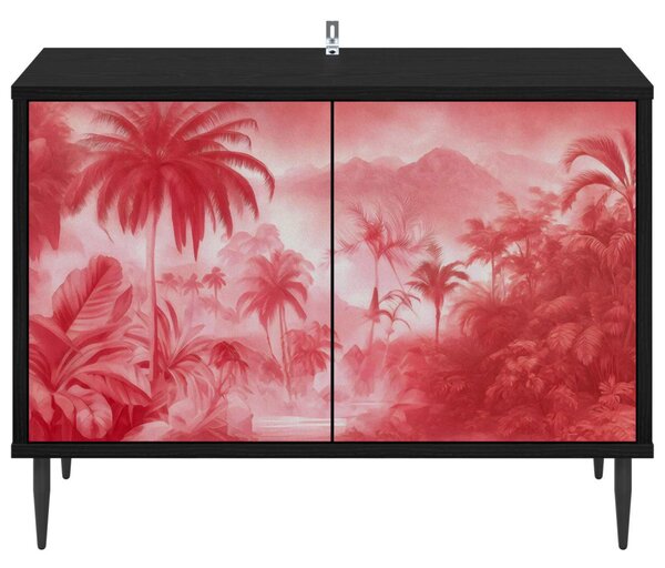 TV szekrény AACHEN 69 x 33 x 50,5 cm Fekete Tölgy Szerelt Fa