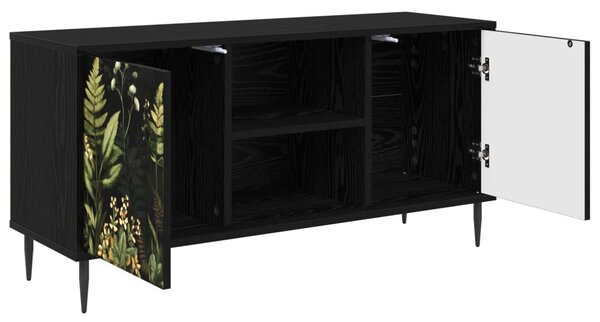 TV szekrény RHENEN 102 x 33 x 51 cm Fekete Tölgy Szerelt Fa