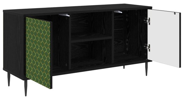 TV szekrény GELEEN 102 x 33 x 51 cm Fekete Tölgy Szerelt Fa