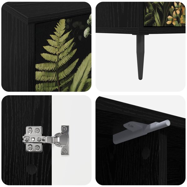 TV szekrény RHENEN 102 x 33 x 51 cm Fekete Tölgy Szerelt Fa