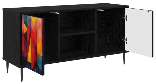 TV szekrény HEESCH 102 x 33 x 51 cm Fekete Tölgy Szerelt Fa