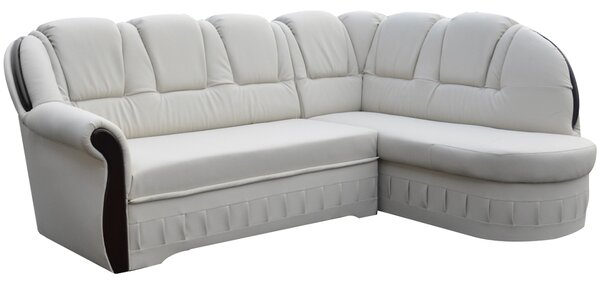 QUEEN ágyazható ülőgarnitúra, 250x105x180 cm, soft 017 white, jobbos