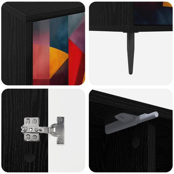 TV szekrény HEESCH 102 x 33 x 51 cm Fekete Tölgy Szerelt Fa