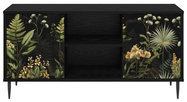 TV szekrény RHENEN 102 x 33 x 51 cm Fekete Tölgy Szerelt Fa