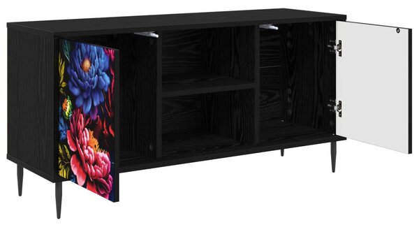 TV szekrény KIEL 102 x 33 x 51 cm Fekete Tölgy Szerelt Fa