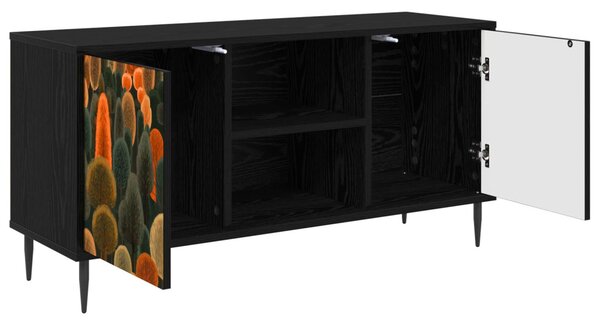 TV szekrény ZAANDAM 102 x 33 x 51 cm Fekete Tölgy Szerelt Fa