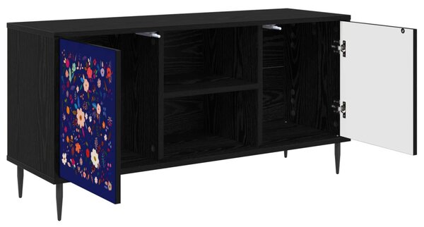 TV szekrény MAINZ 102 x 33 x 51 cm Fekete Tölgy Szerelt Fa