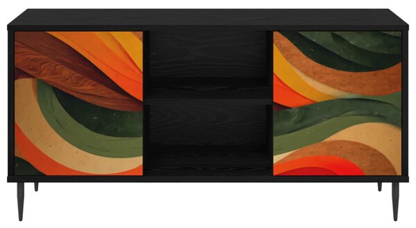 TV szekrény BONN 102 x 33 x 51 cm Fekete Tölgy Szerelt Fa