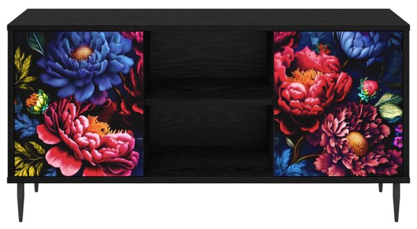 TV szekrény KIEL 102 x 33 x 51 cm Fekete Tölgy Szerelt Fa
