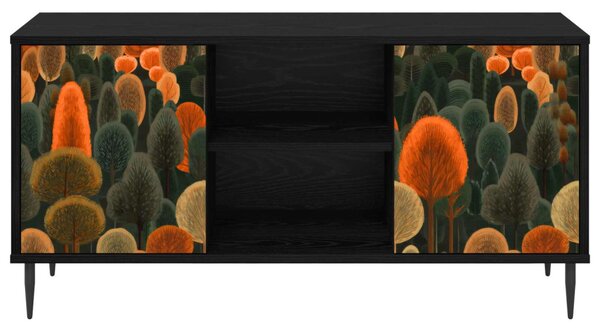 TV szekrény ZAANDAM 102 x 33 x 51 cm Fekete Tölgy Szerelt Fa