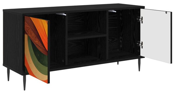 TV szekrény BONN 102 x 33 x 51 cm Fekete Tölgy Szerelt Fa