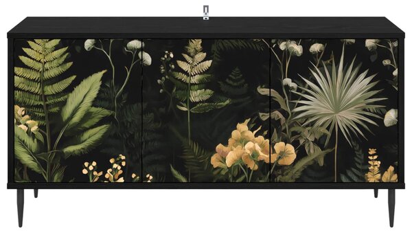 TV szekrény RHENEN 102 x 33 x 51 cm Fekete Tölgy Szerelt Fa