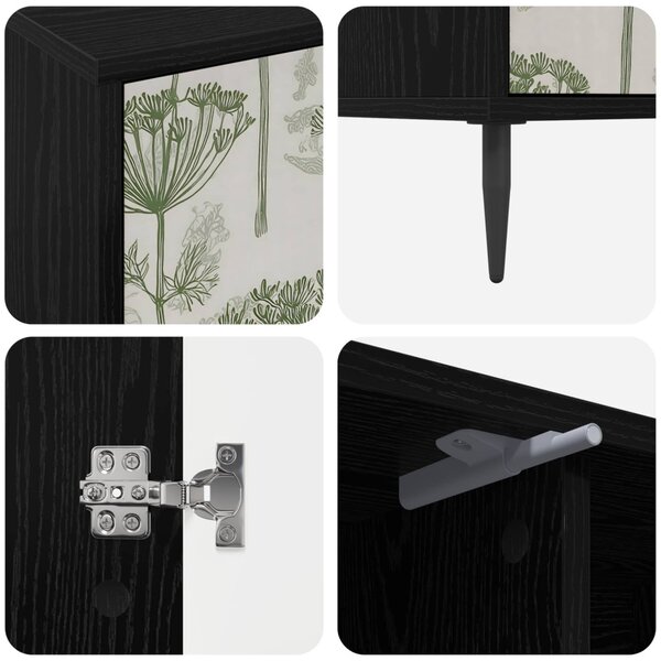 TV szekrény GOTHA 102 x 33 x 51 cm Fekete Tölgy Szerelt Fa
