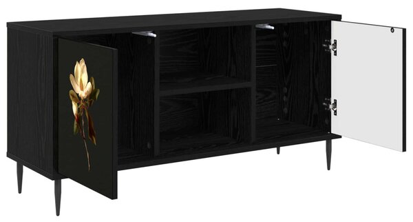 TV szekrény BREMEN 102 x 33 x 51 cm Fekete Tölgy Szerelt Fa